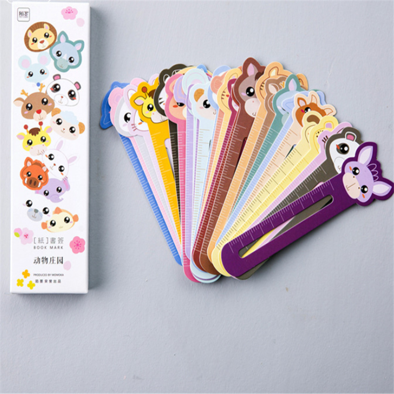 30pcs/Pack animal style Bookmarks  Message card student Supplies Ruler function
