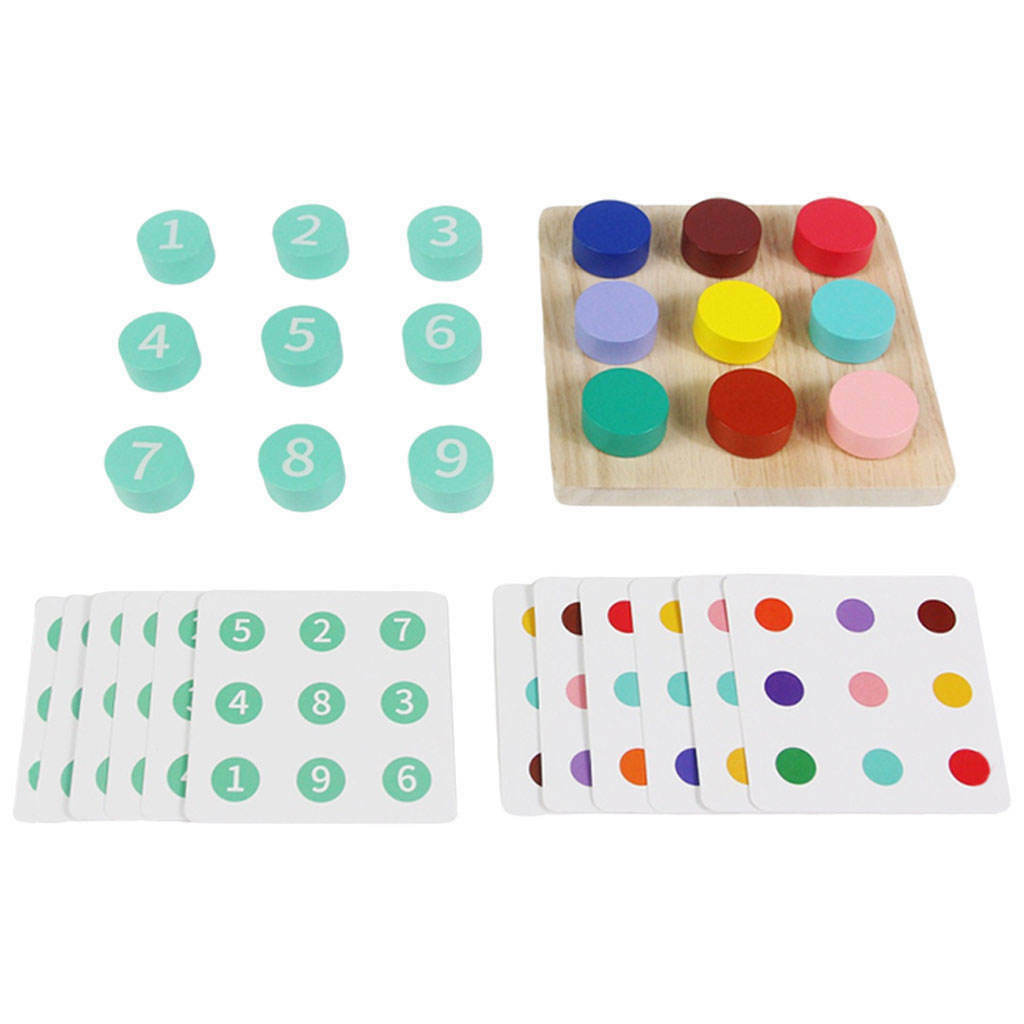 Wooden Number Color Matching Fine Motor Training Educational Toys for Kids