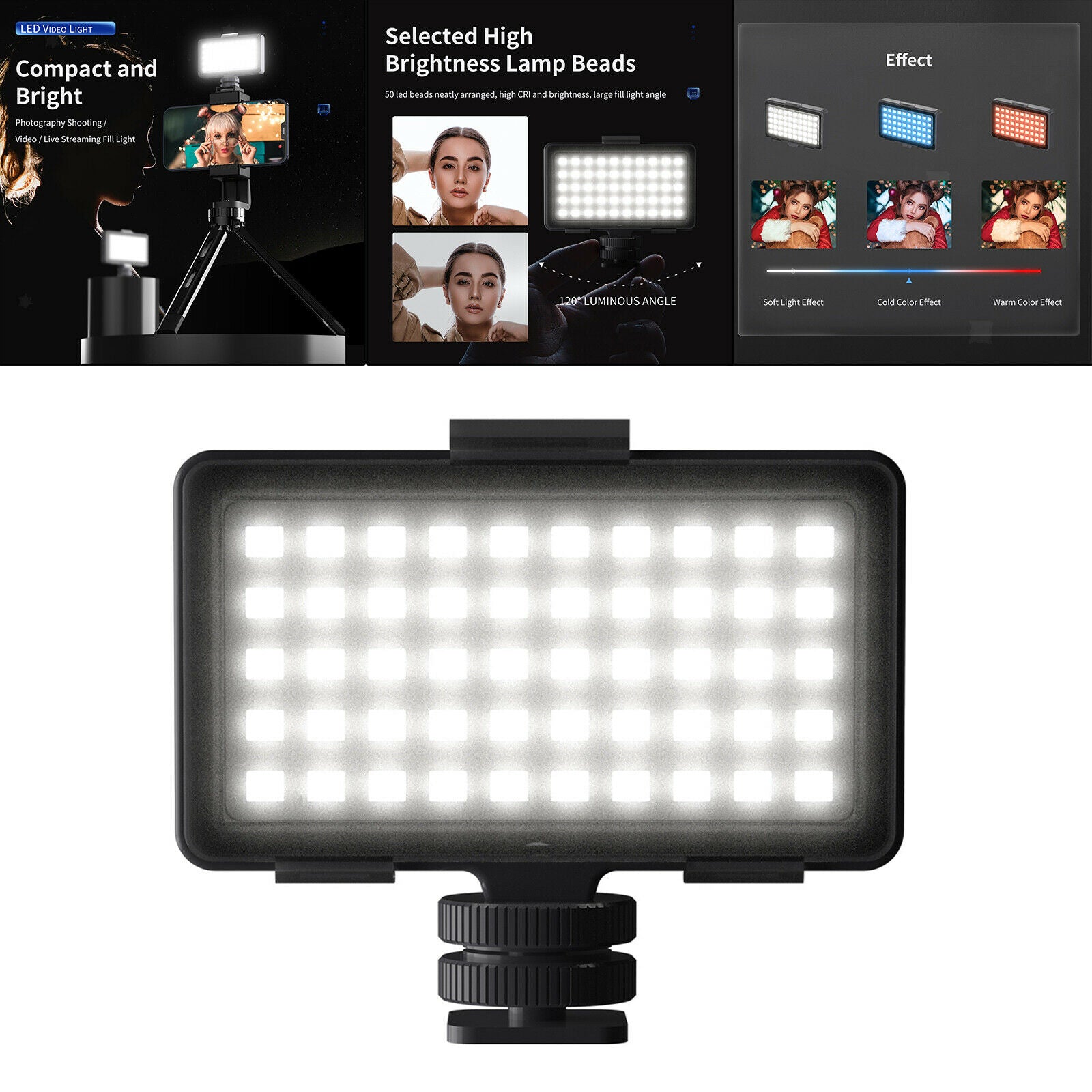 LED Camera Light for Camera Photography Rechargeable Full Color Portable