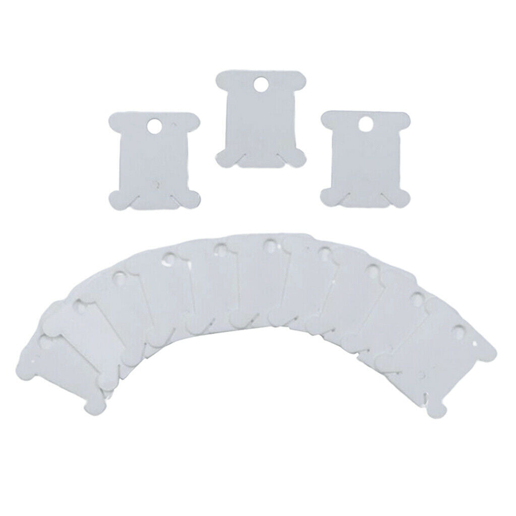120x Plastic Bobbins Embroidery Floss Storage Cross Stitch Thread Holder White
