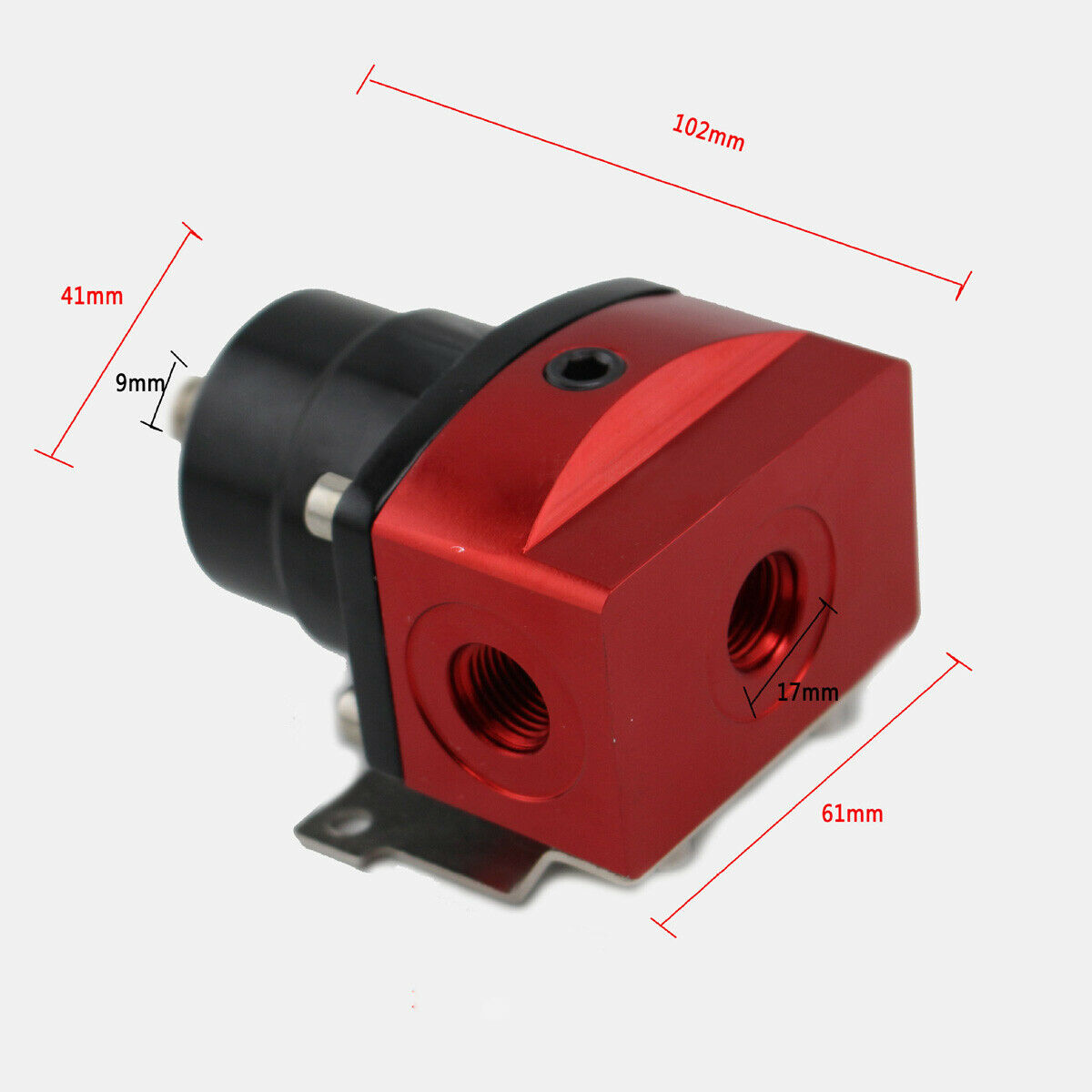 Universal Fuel Pressure Regulator+Gauge+AN6 Fuel Line Hose+Fitting Black+Red Kit