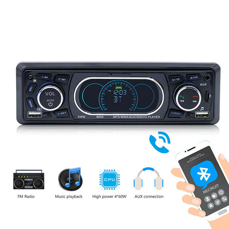 1 Din Bluetooth Digital Car Audio USB/SD/FM/WMA/MP3/WAV Radio Stereo MP3 Player