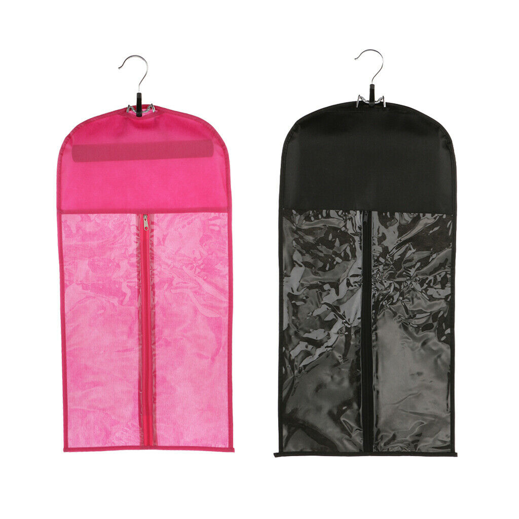 2 lot Foldable Zipper Closure Wigs Storage Case Bag Organizer w/ Hanger Hook