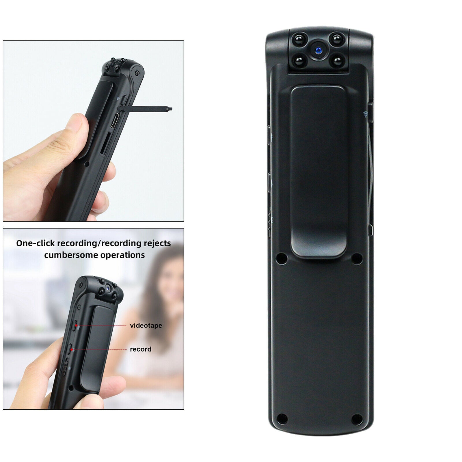 1080P Mini Body Pen Camera Wifi IP Pocket Hidden Cam DV w/back clip 1200Mah
