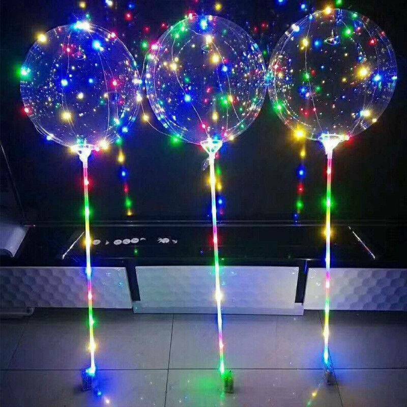 18" LED Light Up Balloons Transparent Wedding Birthday Xmas Party Lights Decor~