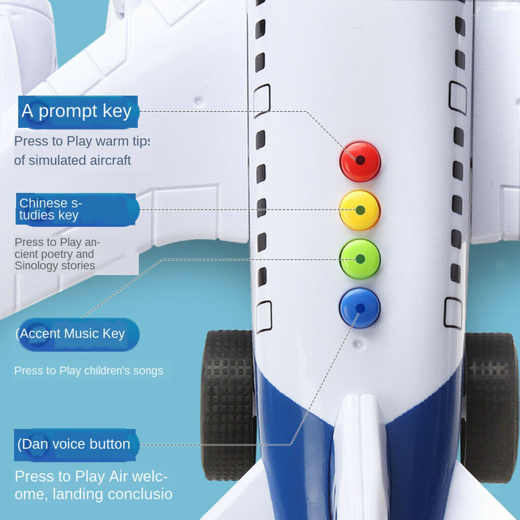 1 Pack Airplane Toys Educational for Kid with Lights, Sings and Sounds Large