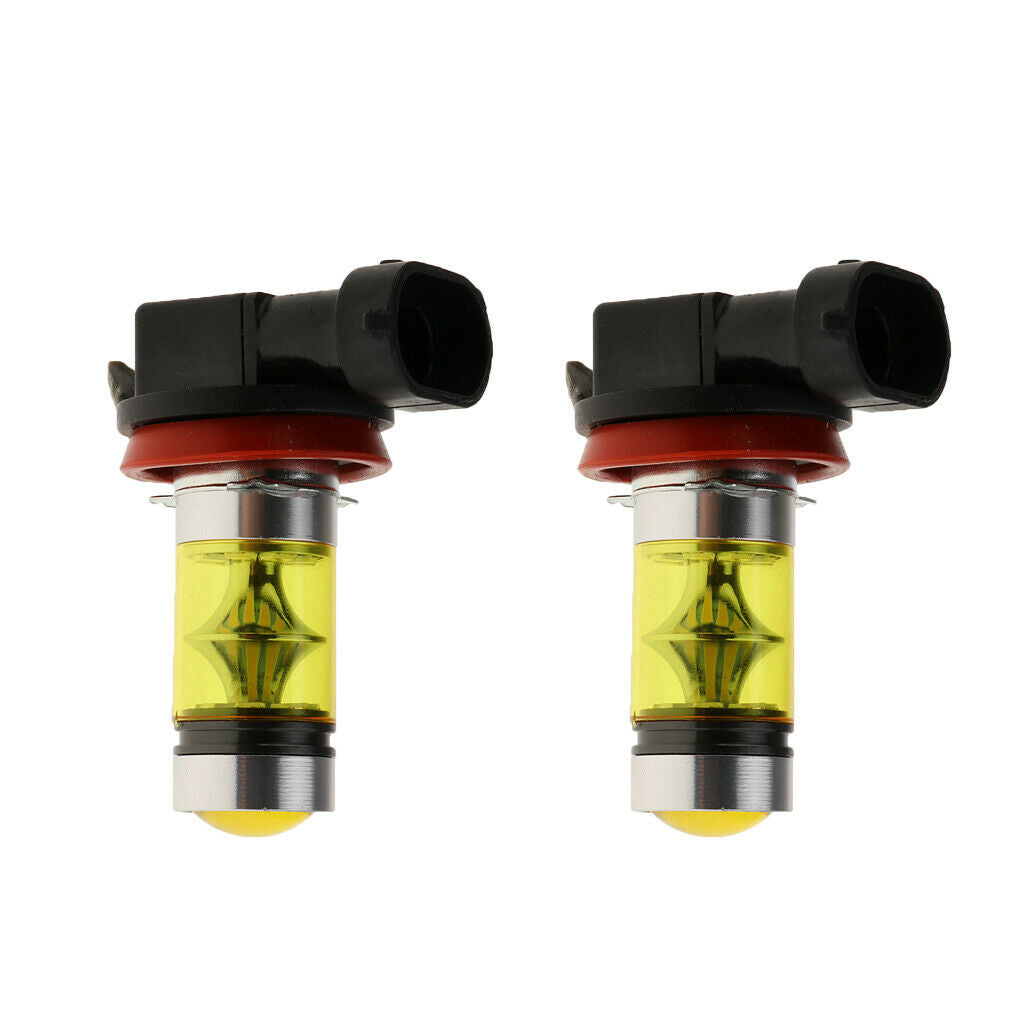 2pcs Yellow H11 100W Auto Car Head Light Lamp LED Bulbs Quick Response