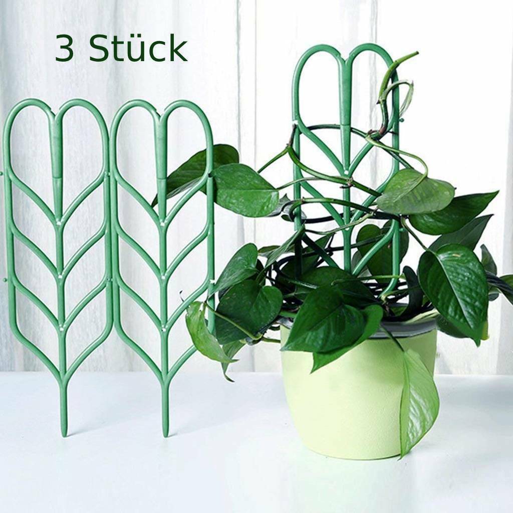 3pcs Durable Small Plastic Houseplant Trellis Green for Climbing Plants