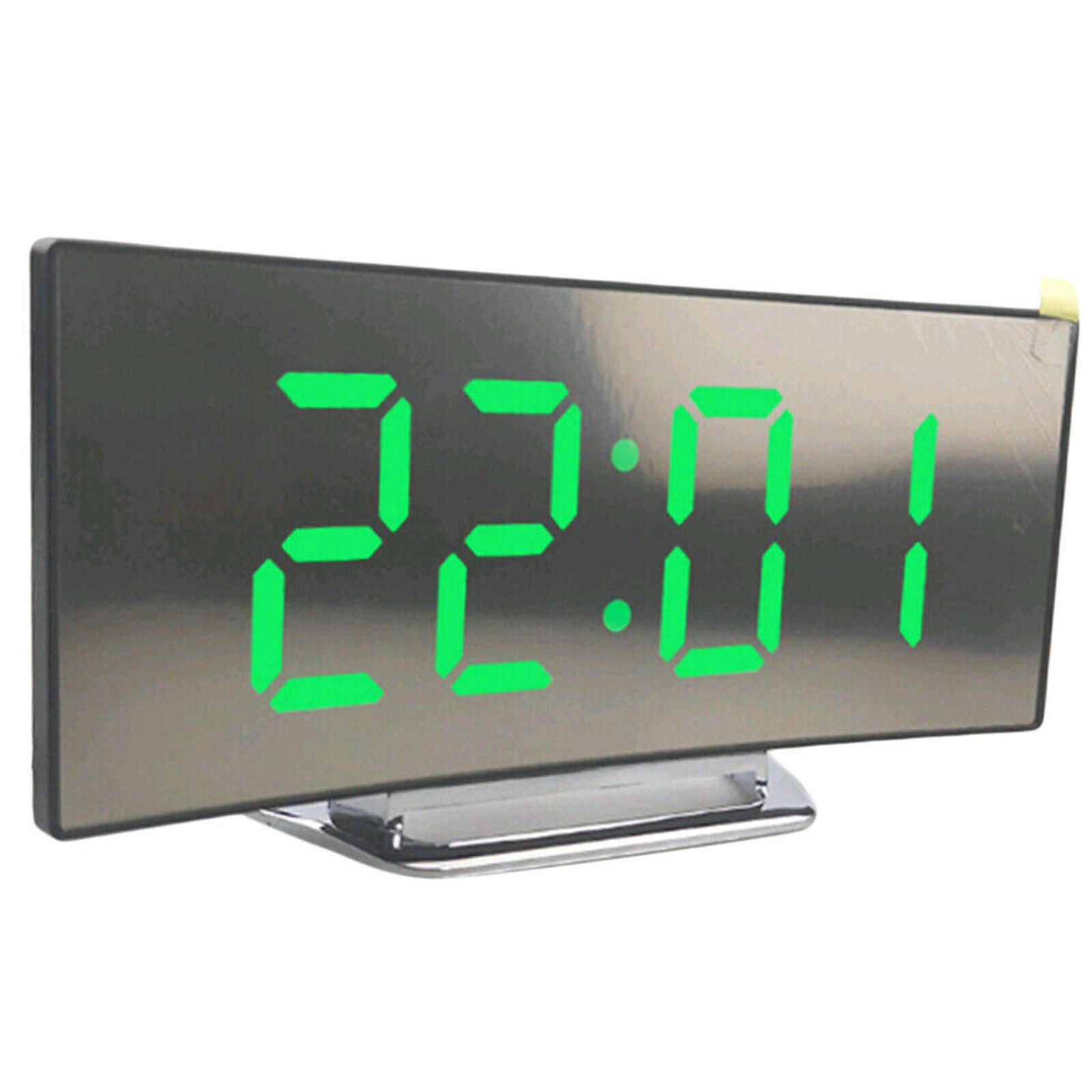 Alarm Clock Large Digital LED Display Portable Modern Battery Operated Mirror