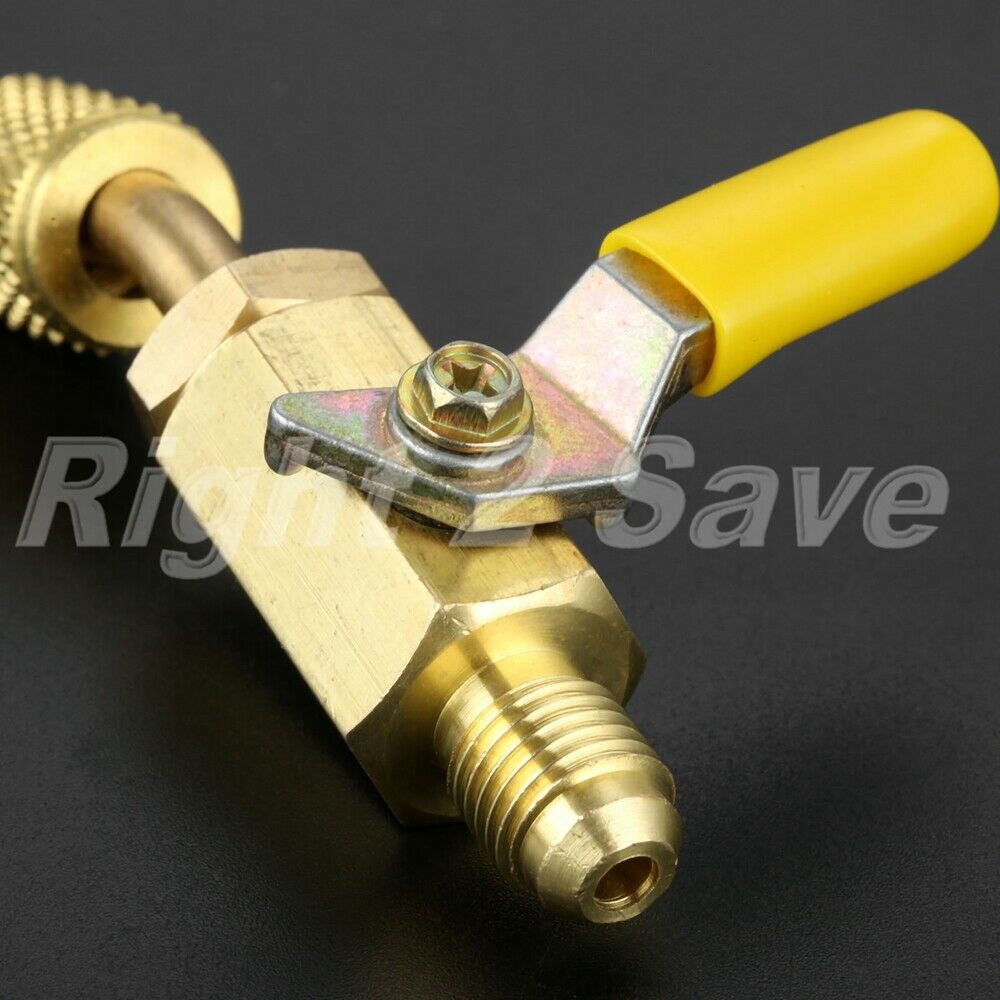 Car AIR CONDITIONER Ball Valve Adapter 1/4" male to 5/16" Female Manifold