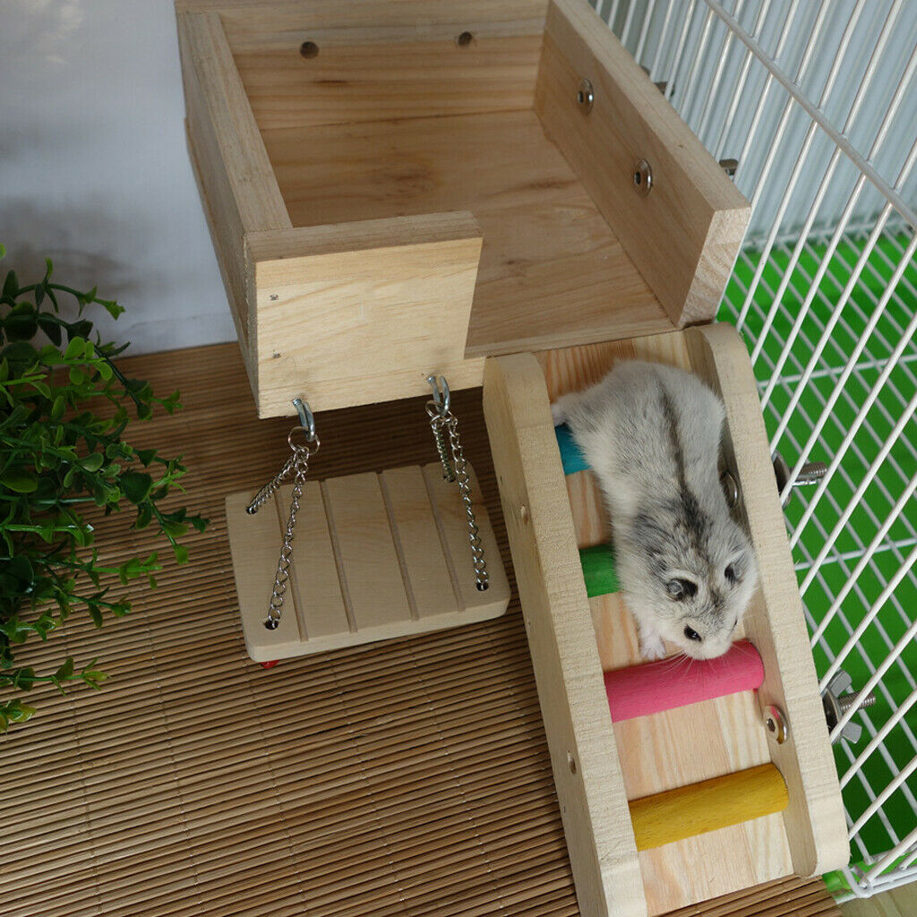 Wooden Ladder Platform for Mouse, Chinchilla, Rat, Gerbil and Dwarf Hamster