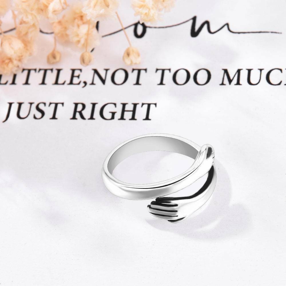 US Hug Shape Engagement Ring - Adjustable for Couple Lover Friends Jewelry Gift