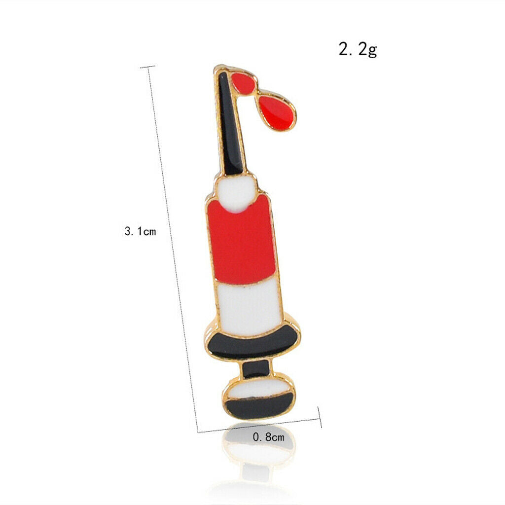 EnamelSyringe Brooch Lapel Pin Fashion Jewelry Gift for Doctor Nurse