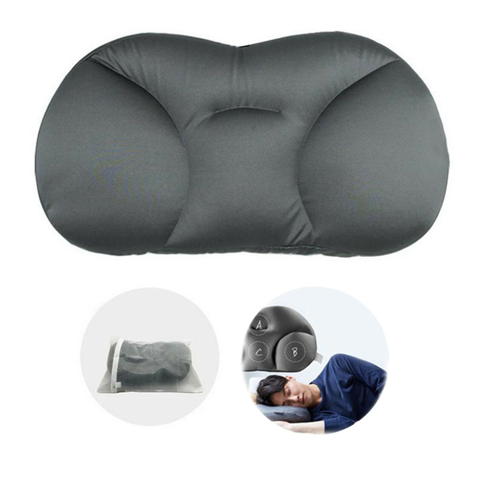 2X Sleep Pillow Baby Clouds Memory Pillow for Any Sleeping Position Dark Gray