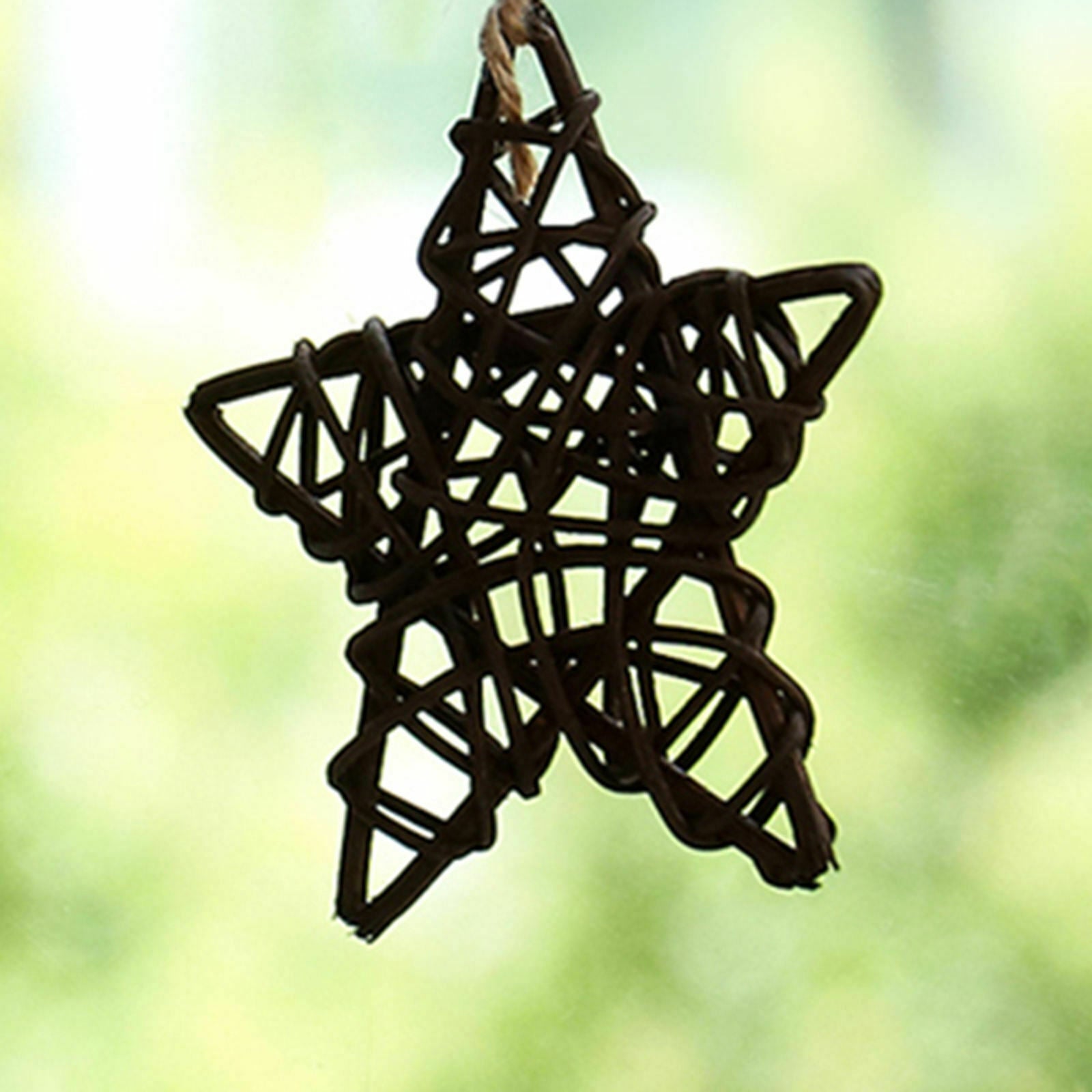 20pcs Wicker Stars Hearts Ornaments DIY for Christmas Photo Props Home Gift