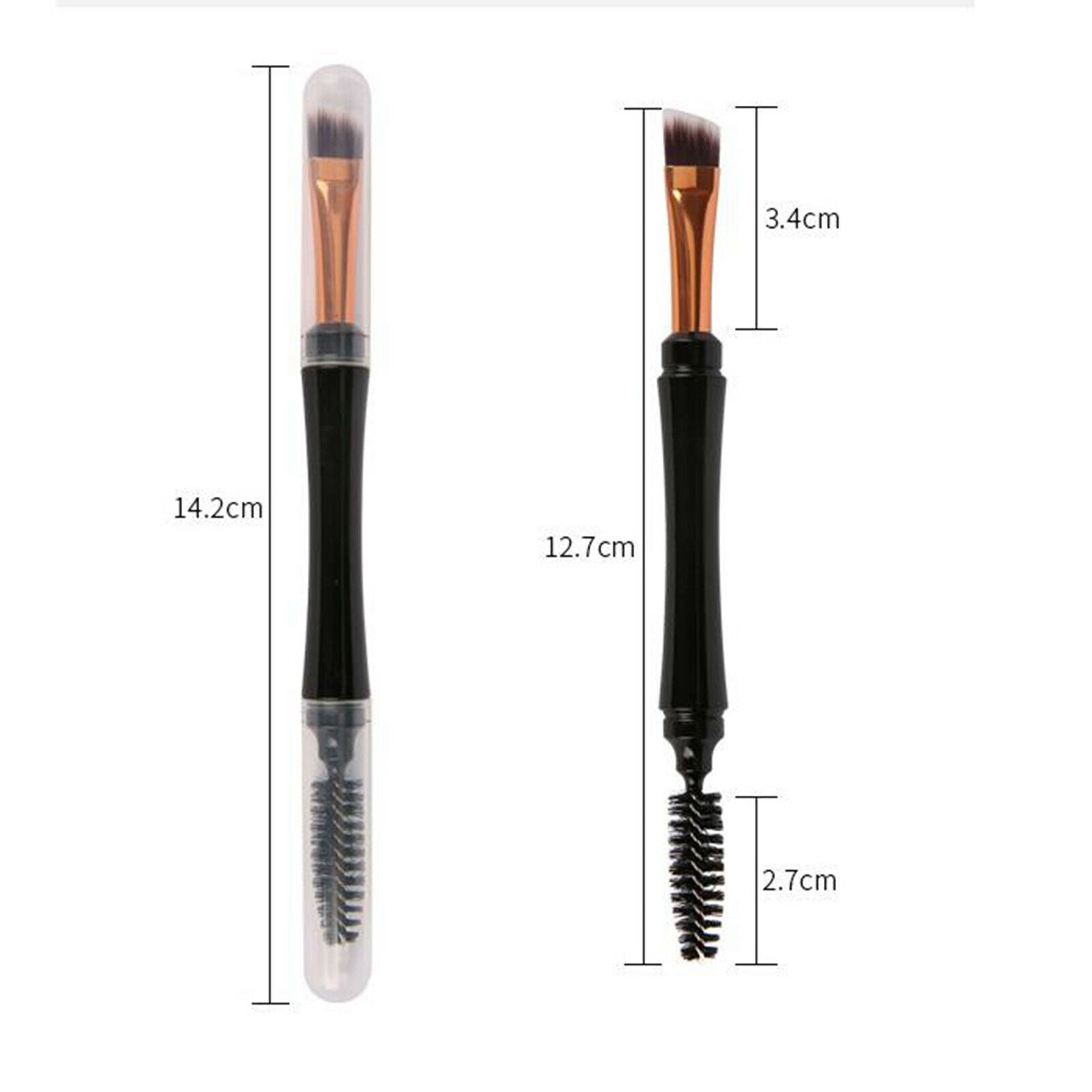 Dual Ended Eyebrow Brush Makeup Wand Brow Shaping Angled Eyelash Brush Tools