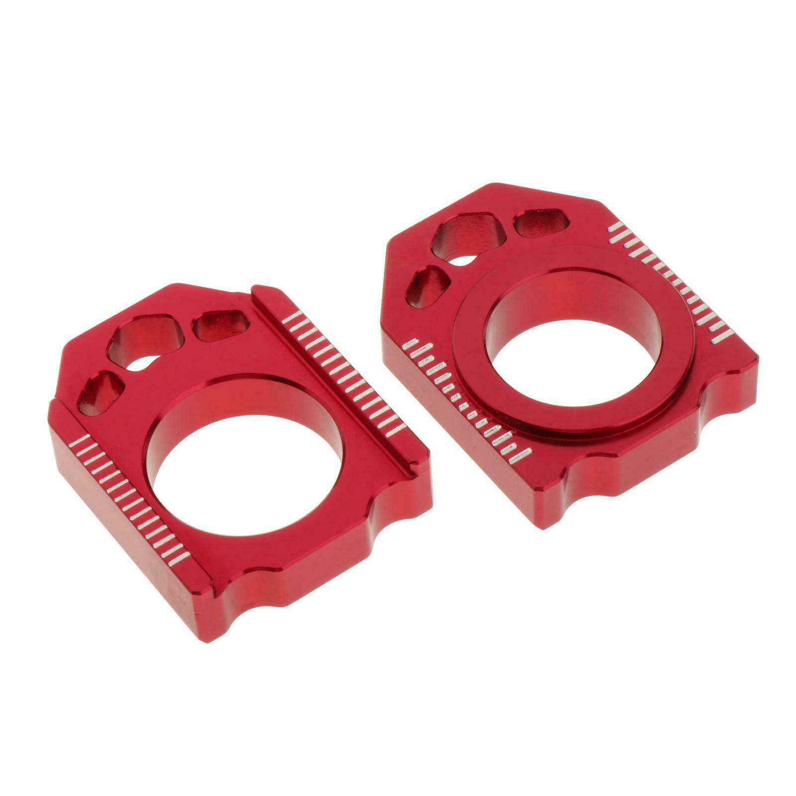 2 Pieces Motorcycle CNC Rear Adjuster Block Chain for  CR 125 250 R CRF 450
