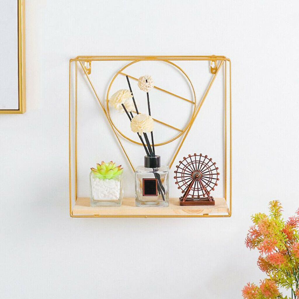 Golden Wall Hanging Storage Rack Bins Brackets f/ office club pub wall Decor