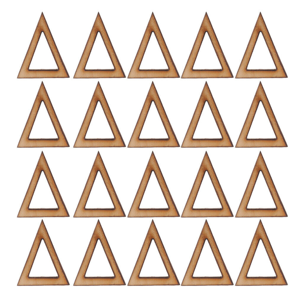 20pcs Hollow Wooden Triangle Shapes Embellishment DIY Wood Earrings Pendants