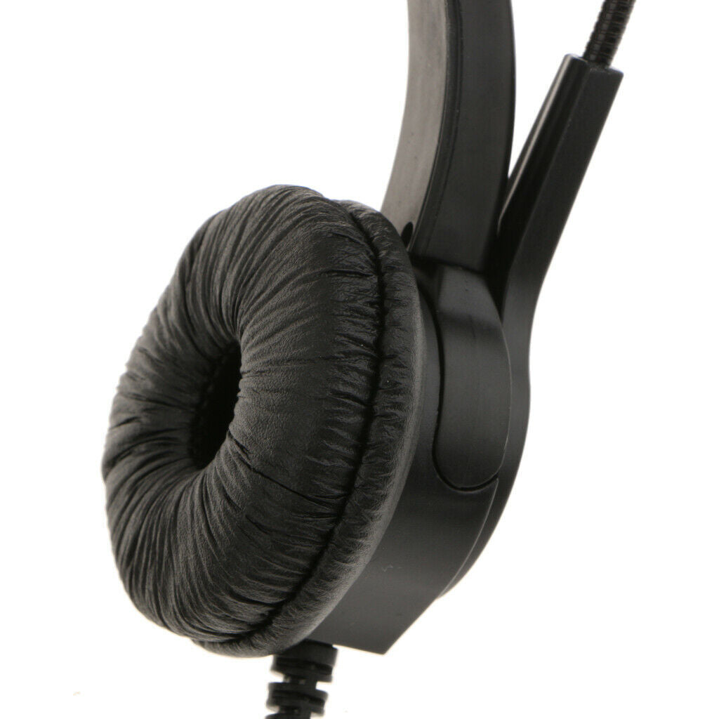 Over-Head Call Center Telephone Headsets Adjustable w/ Mic Noise Cancelling