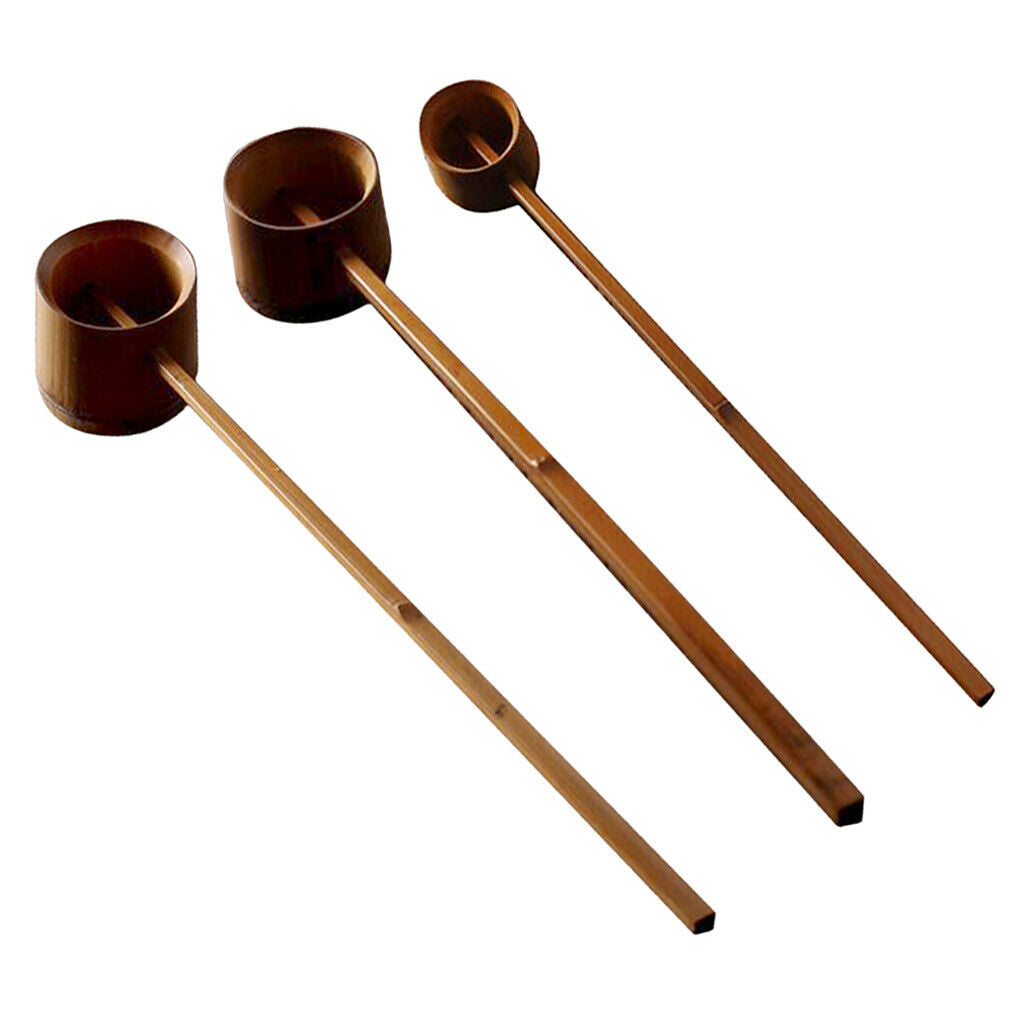 Natural Bamboo Japanese Water Ladle Handmade Water Bailer Dipper for Garden Tea