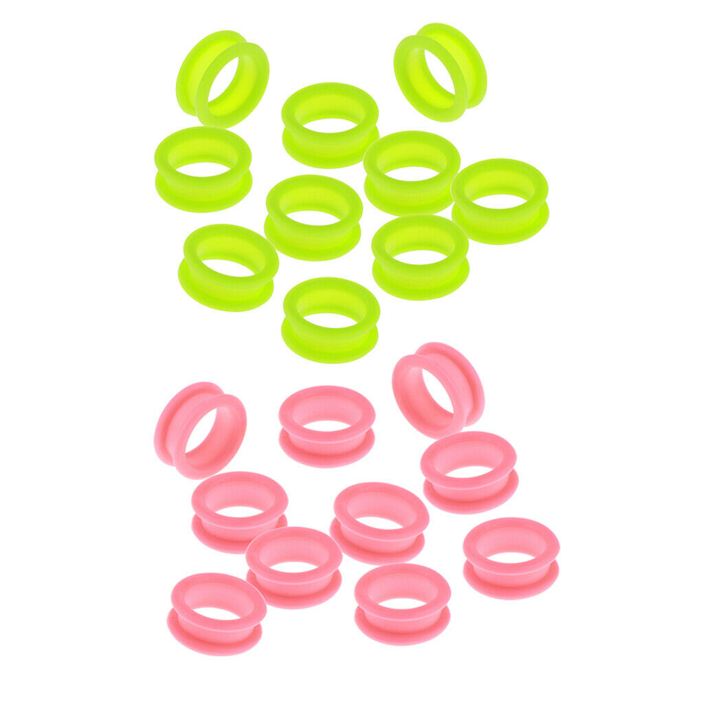 20x Barber Hairdressing Shears Scissors Finger Ring Grips Inserts Green/Pink