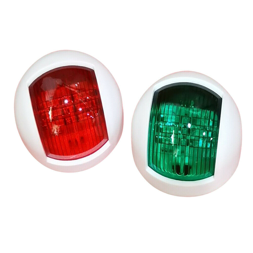 Pack of 2 LED Marine Boat Navigation Lamp Red&Green IP66 62x42mm White