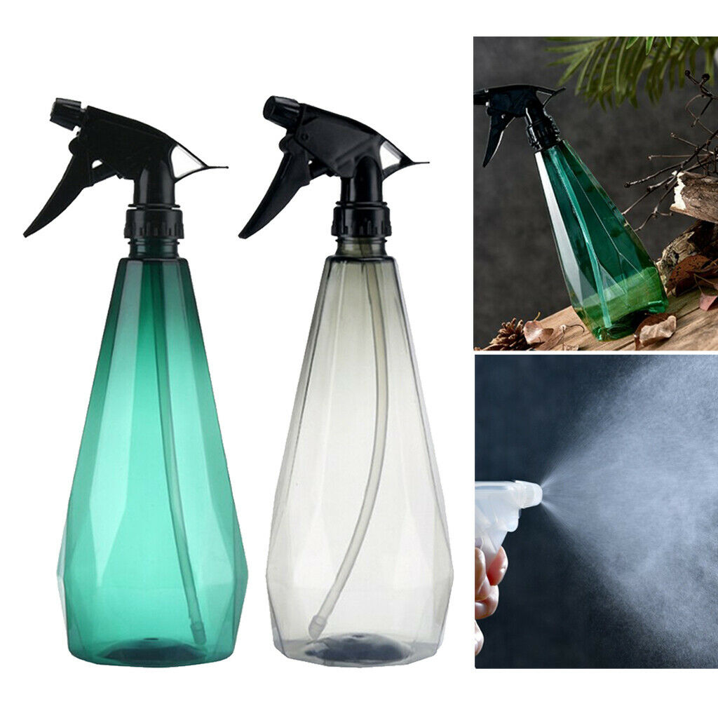2pcs 2x 1000ml Misting Spray Bottle Clear Plant Watering Can Trigger Sprayer