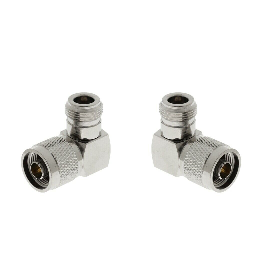 2pcs RF Coax Coaxial Adapters Right Angle N Type Male to Female Connectors