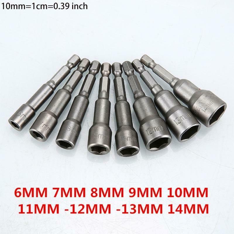 Screwdriver Set Bits Sets Tools Hex Socket Sleeve Nozzles 9pcs/set 1/4 Nut Drive