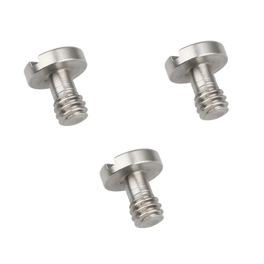 3 Pieces Stainless Steel 1/4" Camera Screw for Tripod Quick Release Plate