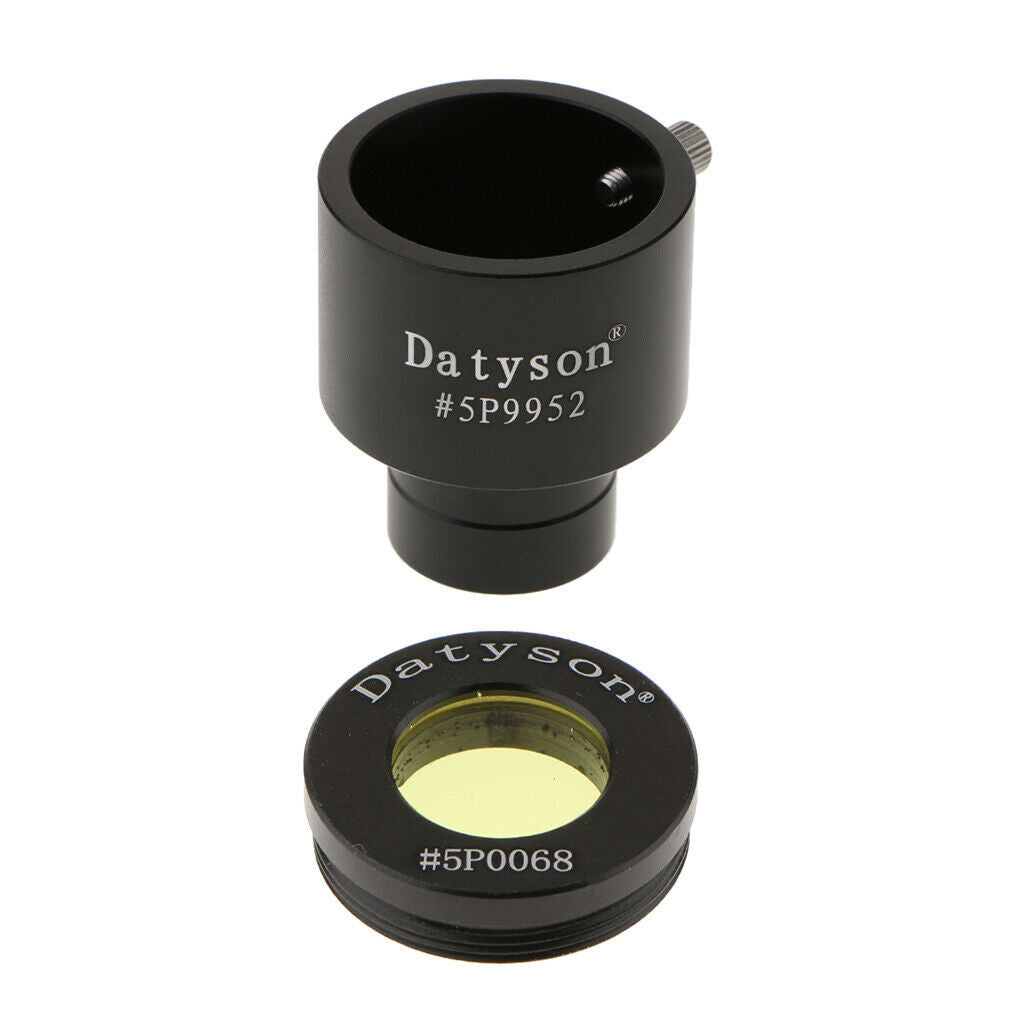 0.965" to 1.25" Telescope Eyepiece Adapter (24.5mm to 31.7mm) +Yellow Filter