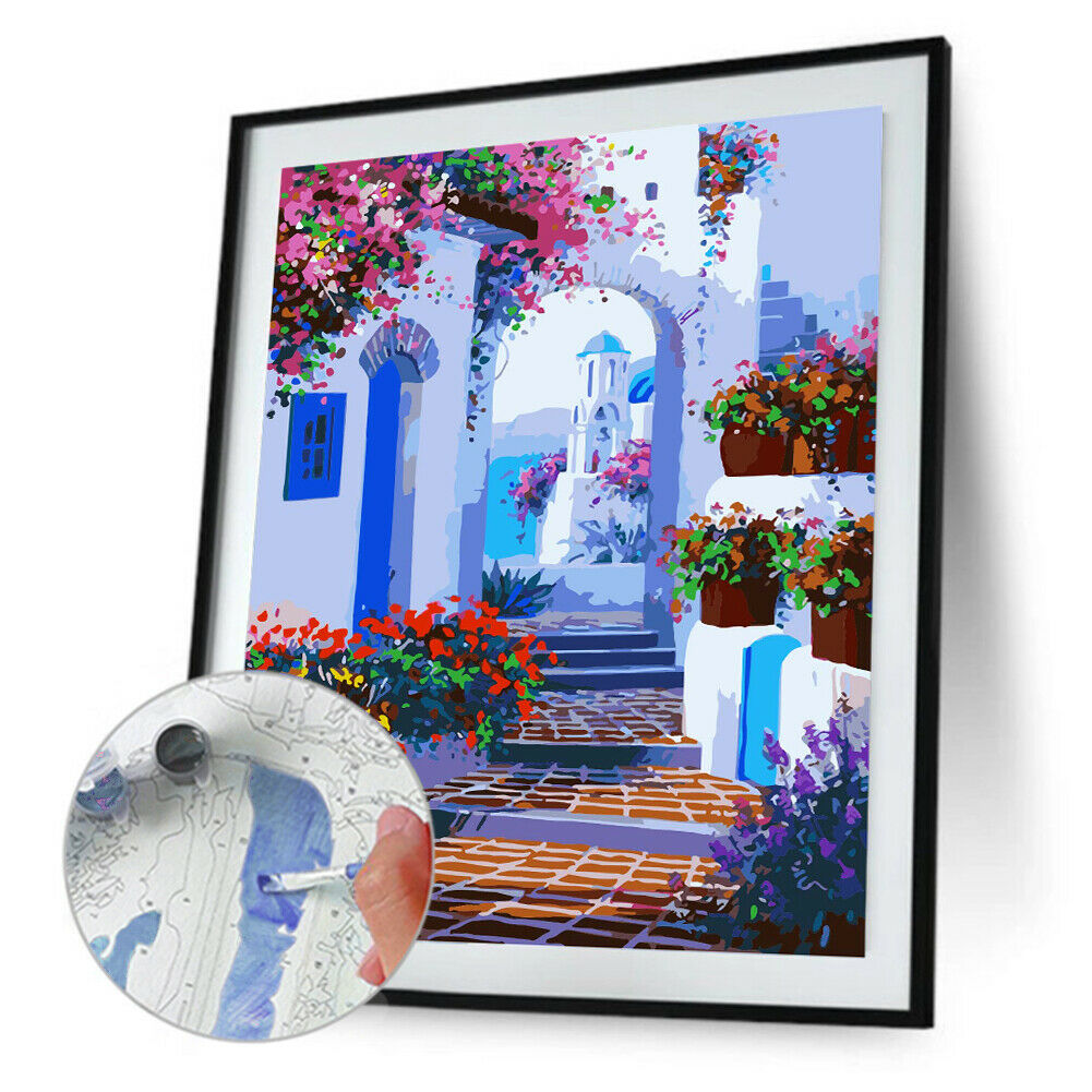 Garden Arch DIY Oil Painting By Numbers Kit Modern Wall Picture Artworks @