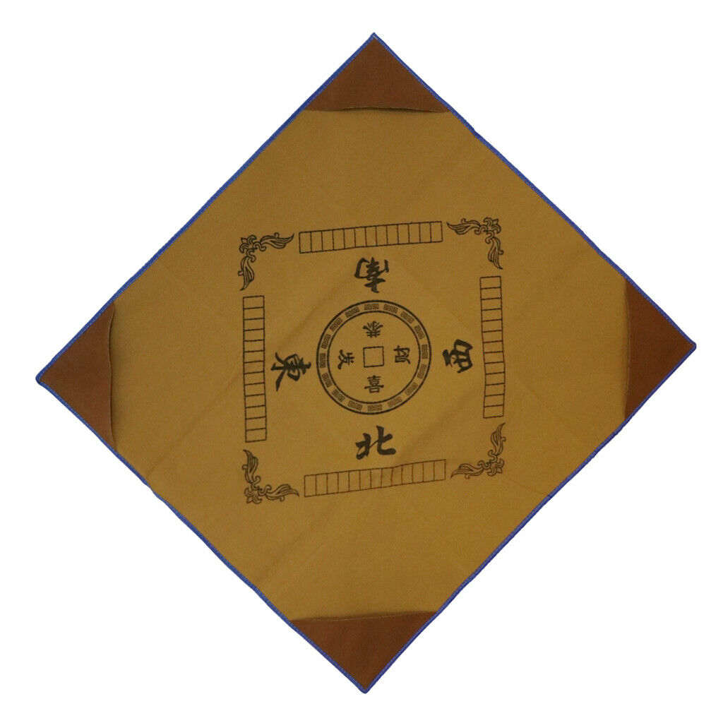 Mahjong Table Mat Cloth Cover Silence Anti-skid Card Game 37x37inch Brown