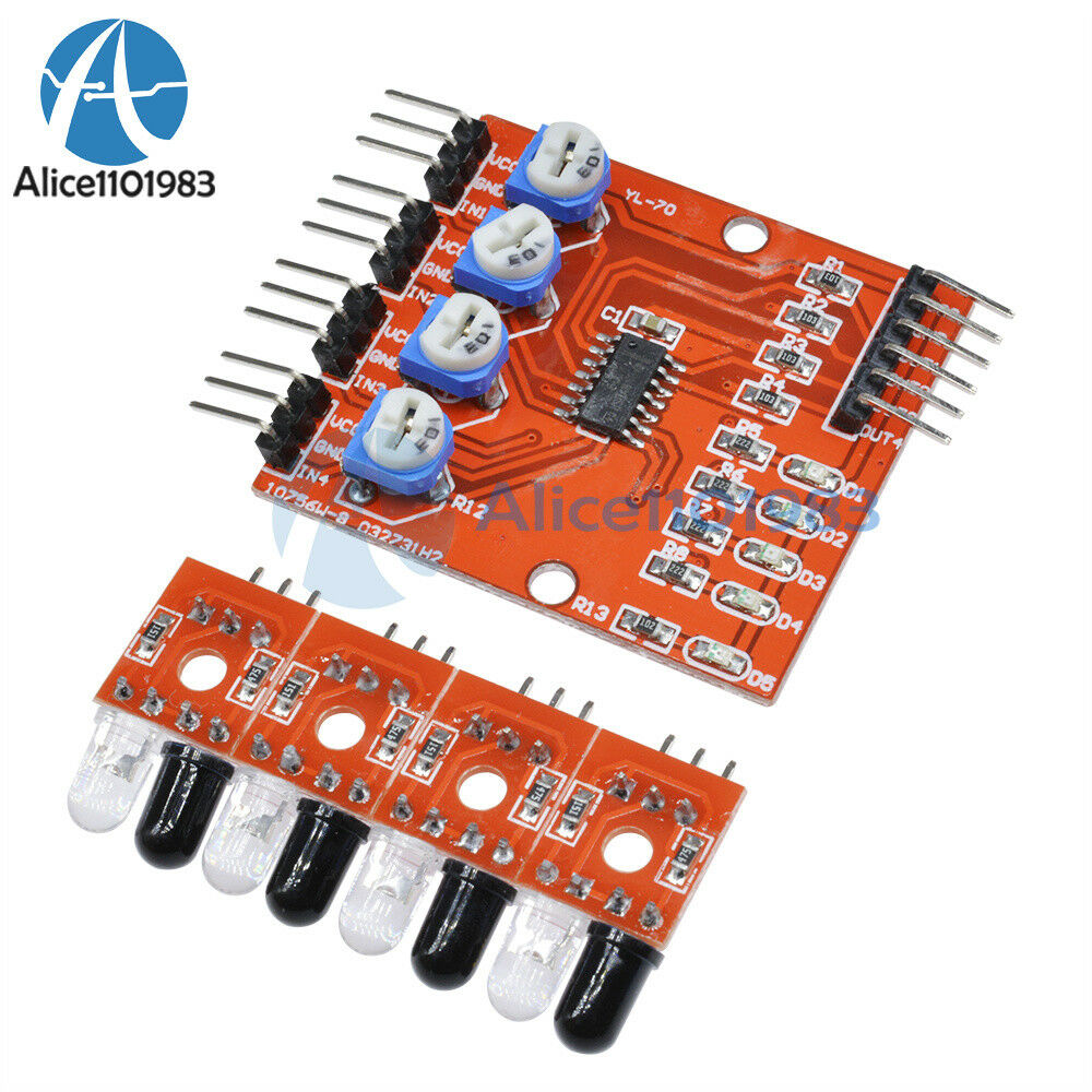 4-Channel Four Infrared Detector Tracked Photoelectricity Sensor For Smart Car