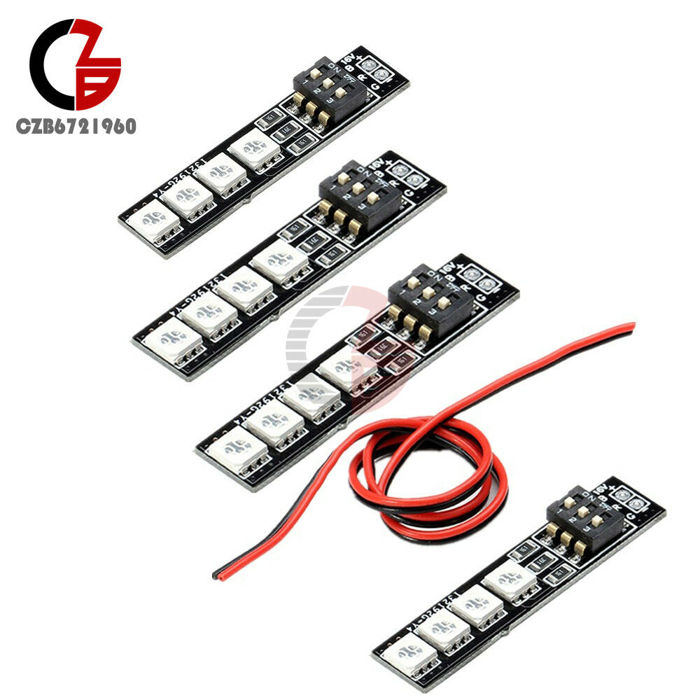 4PCS 16V RGB 5050 LED Lamp Panel 4S Lipo 7 Colors Switch For RC Drone FPV Racing