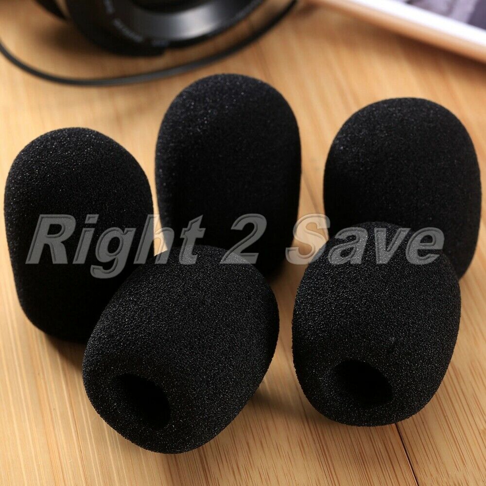 5PCS Black 15mm Dia Stage Mic Microphone Soft Foam Mic Cover 45mm Long