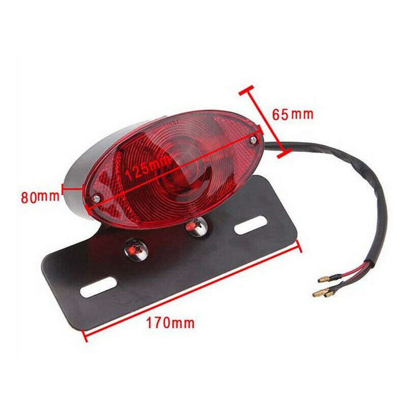 Retro Red LED Rear Brake Light Motorcycle Tail Turn Signal License Plate Lamp