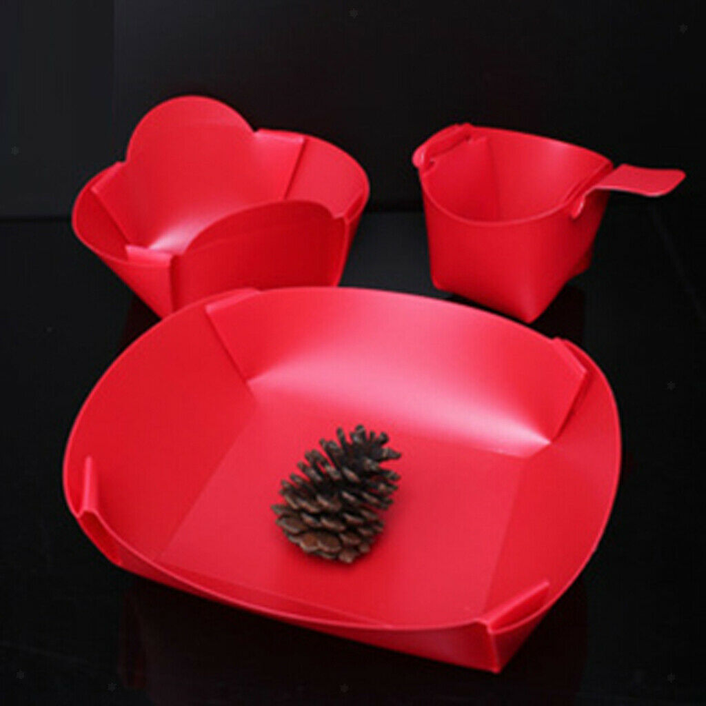 2X Folding Tableware Bowl Plates Cup Board Board for