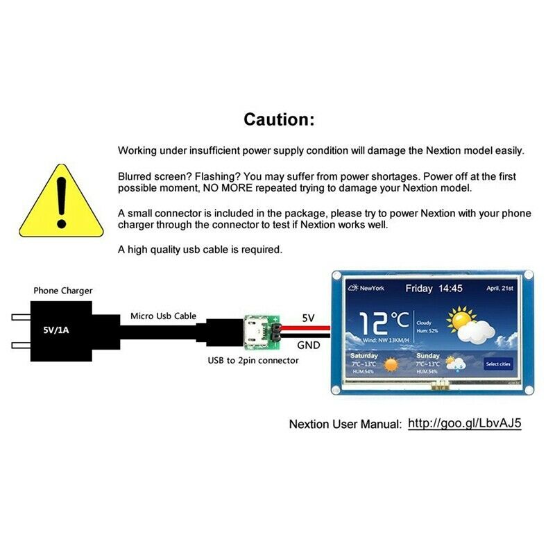 Suitable for Use with Nextion Display NX8048T070 7.0 Inch HMI Press Screen PanR7