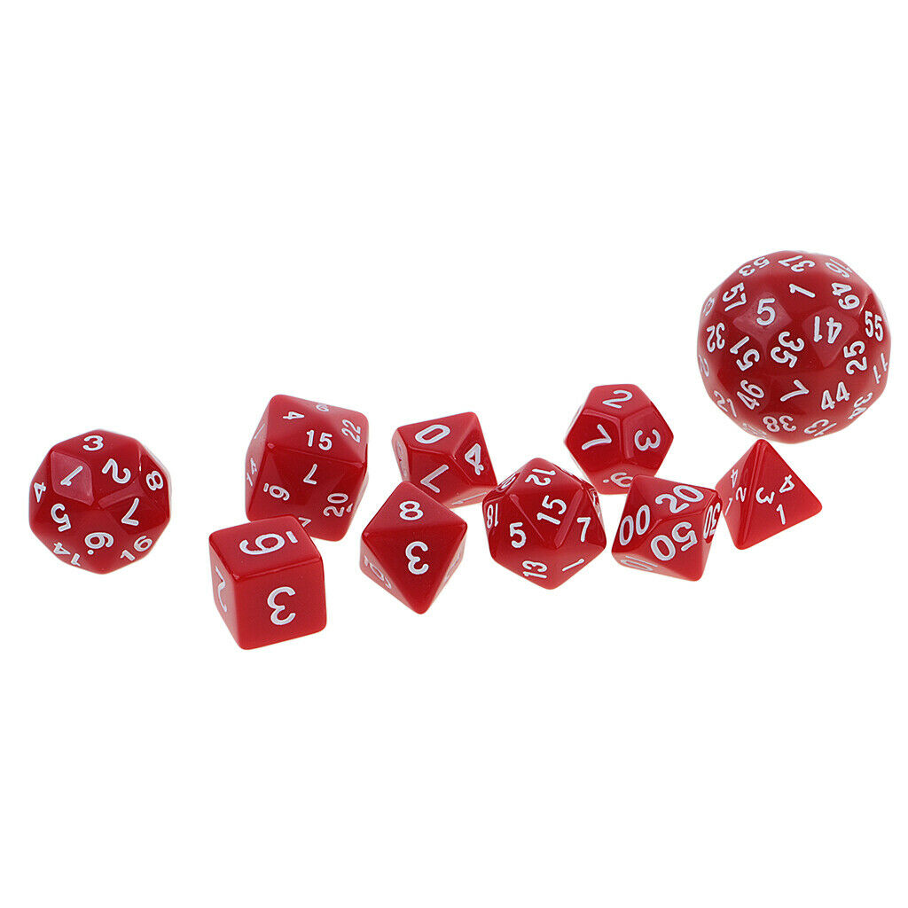 10x Digital Dice Multi-Sided Dices Set for D&D RPG Game Game Dice
