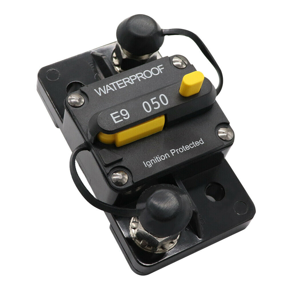 Waterproof Inline 12V Auto Waterproof 50-AMP Circuit Breaker Manual Reset