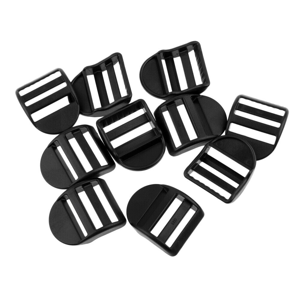 10 X 25mm Plastic Buckles, Webbing Buckle, Black
