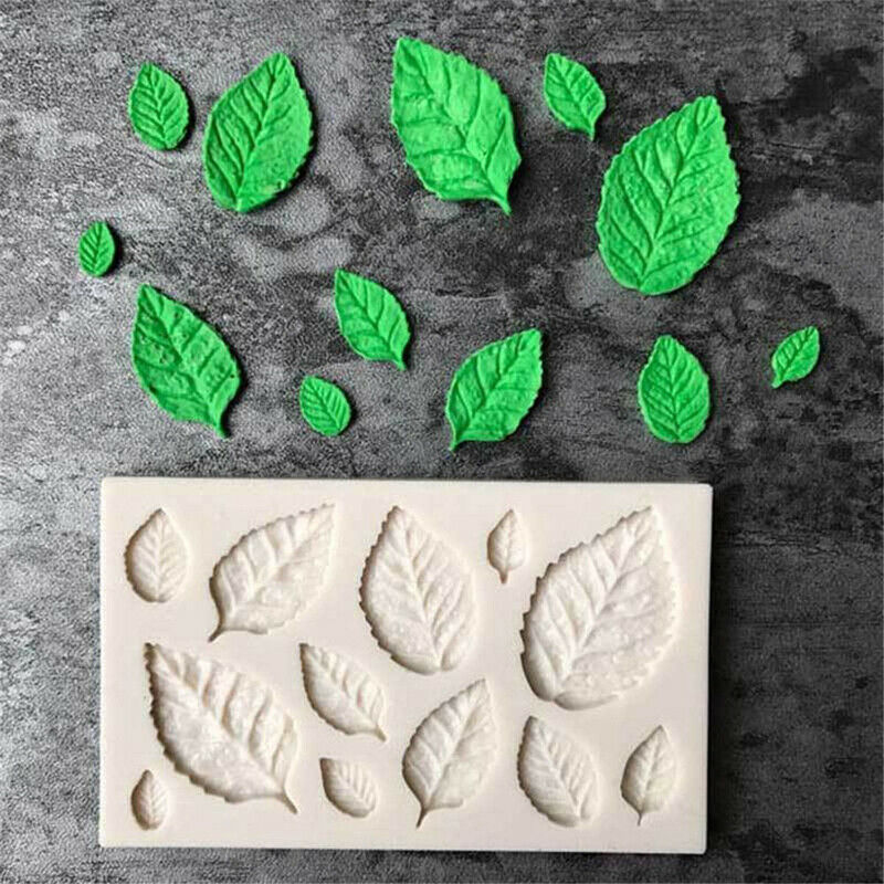 Silicone Rose Leaves Embellisment Fondant Mould Cake Decor Sugar Chocolate Mold