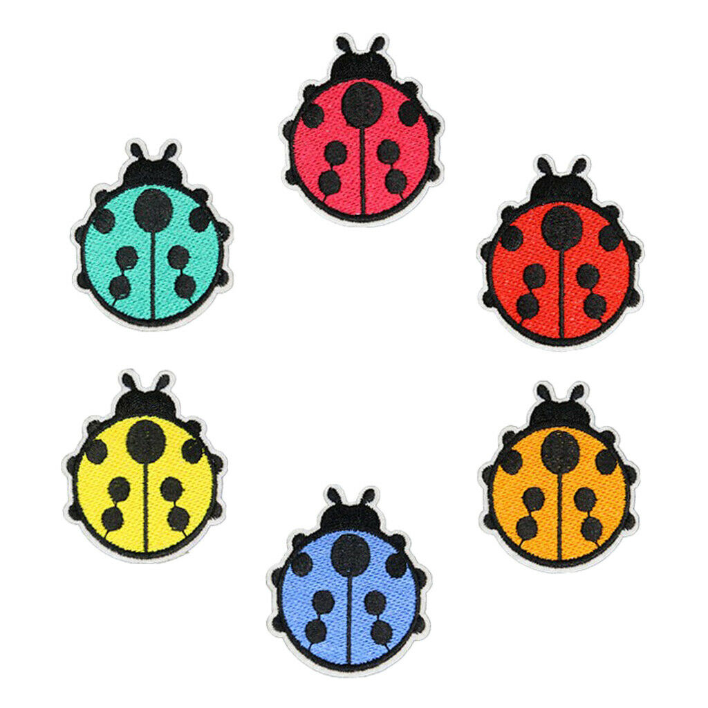 6 Pieces Ladybug Patch Sewing Badge for Jeans Pants Bag Backpack Accessories