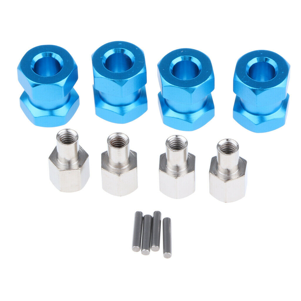 12mm Wheel Hex Hub 15mm Longer Adapter for AXIAL SCX10 D90 AX10 RC Car Blue