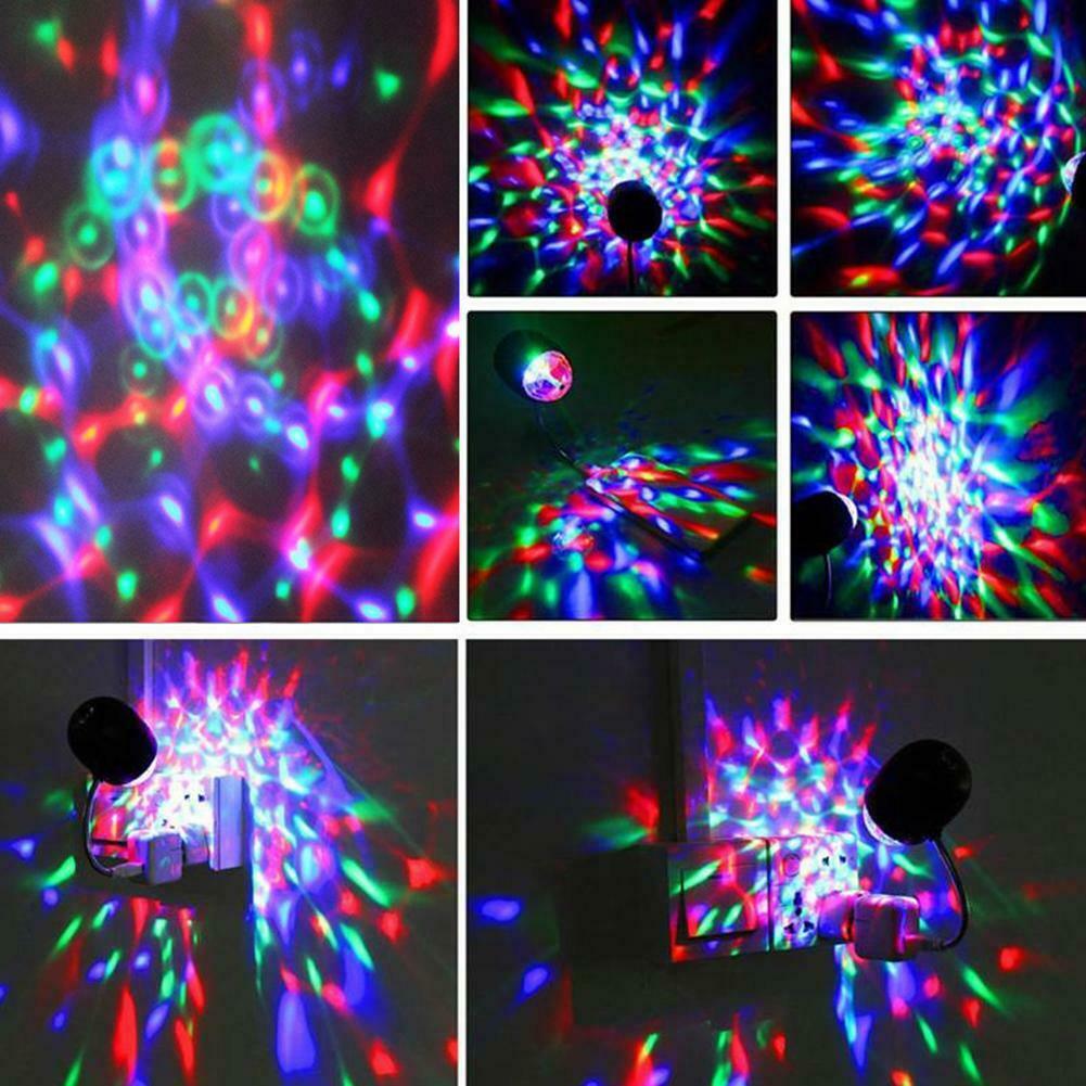 LED Colorful Rotating Stage Light USB Crystal Magic Ball DJ Disco KTV Party Lamp