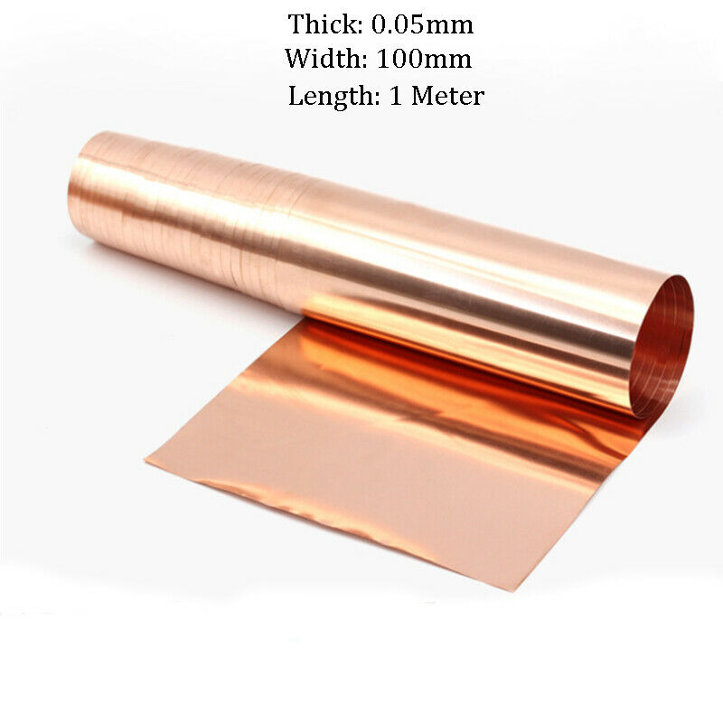 0.05 x Width 100mm x 1000mm 99.9% Pure Copper T2 Cu Metal Sheet Foil Plate Strip