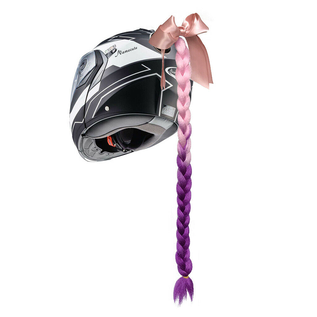 23.6" Gradient Ramp Helmet Braids / Ponytail Motorcycle Bike Helmet Hair 7
