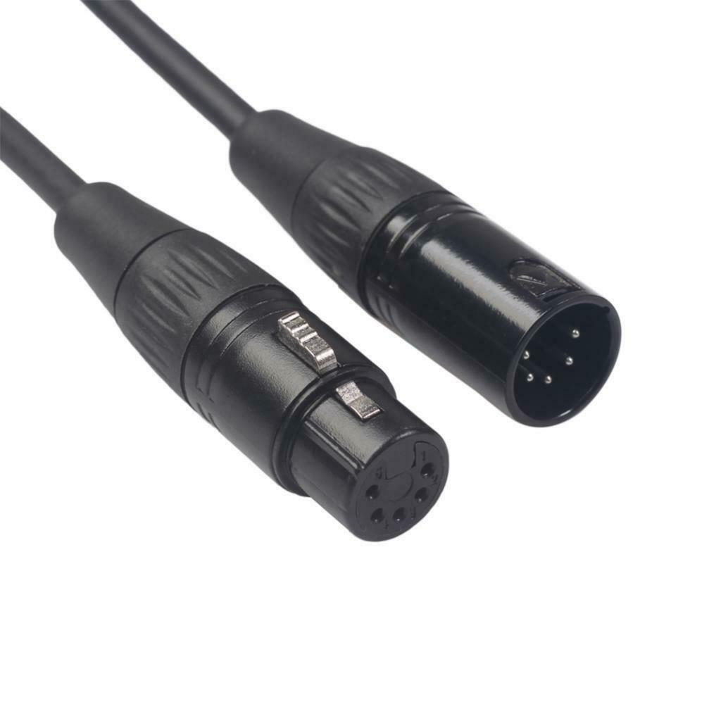 5 Pins XLR Male to 5 Pins XLR Female Stereo Audio Cable Adapter 1m